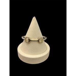 Two Tone Horsebit Bangle Bracelet